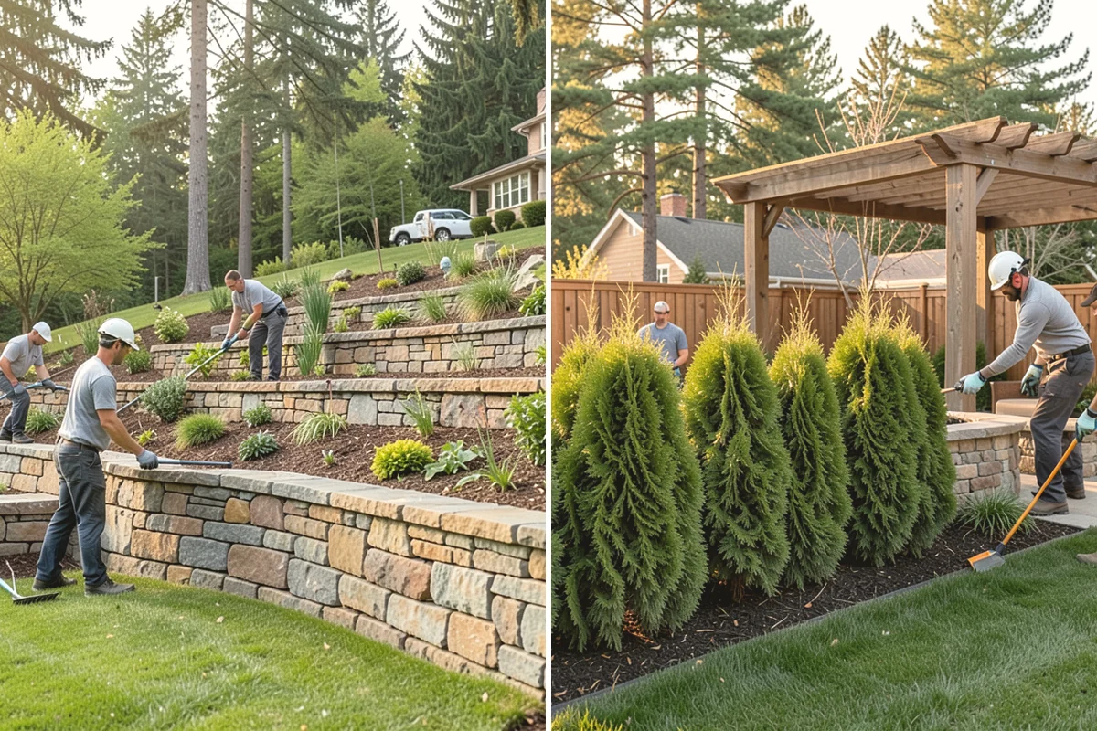 Landscape Edging Installation in Duvall, King County, WA - Lay out the edge lines along beds