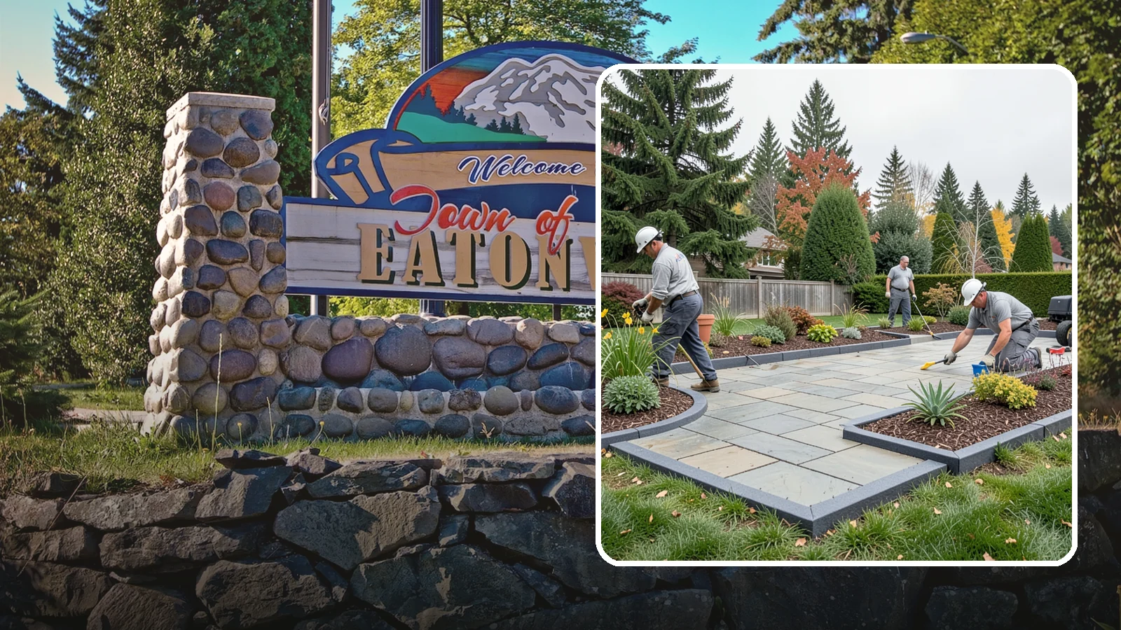 Landscape Edging Installation in Eatonville, Pierce County, WA - Clean, durable edging installed to define beds, contain mulch and rock, and keep grass out.