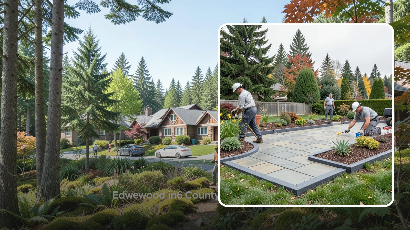 Landscape Edging Installation in Edgewood, Pierce County, WA - Clean, durable edging installed to define beds, contain mulch and rock, and keep grass out.