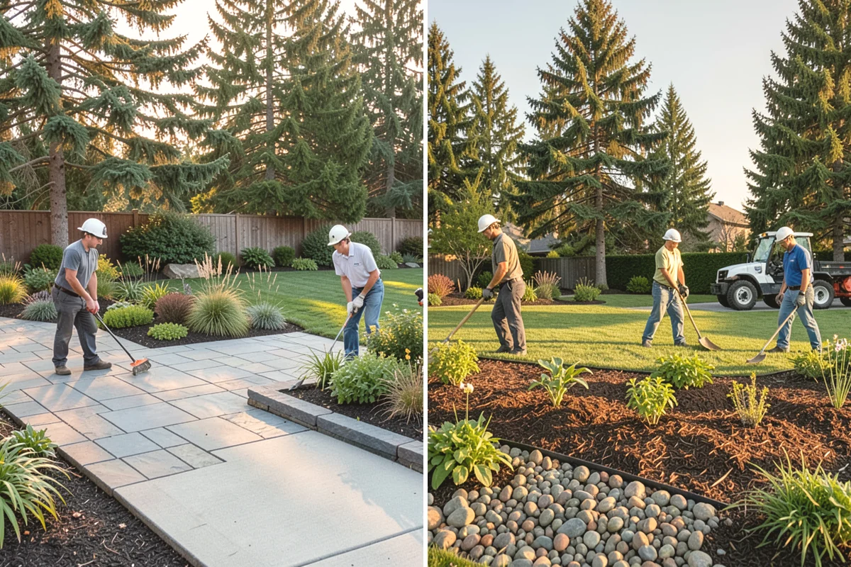 Landscape Edging Installation in Edgewood, Pierce County, WA - Lay out the edge lines along beds