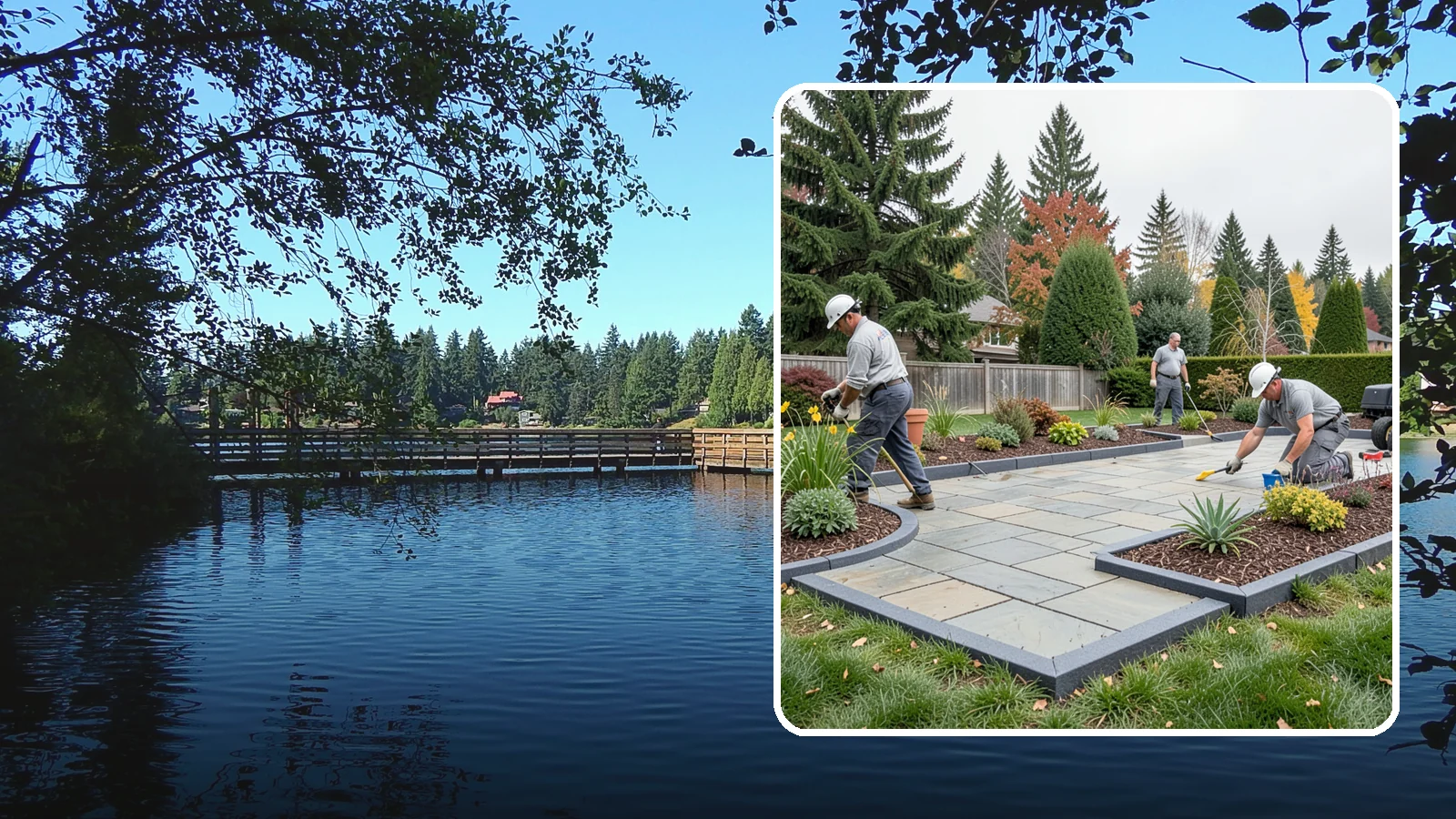 Landscape Edging Installation in Federal Way, King County, WA - Clean, durable edging installed to define beds, contain mulch and rock, and keep grass out.