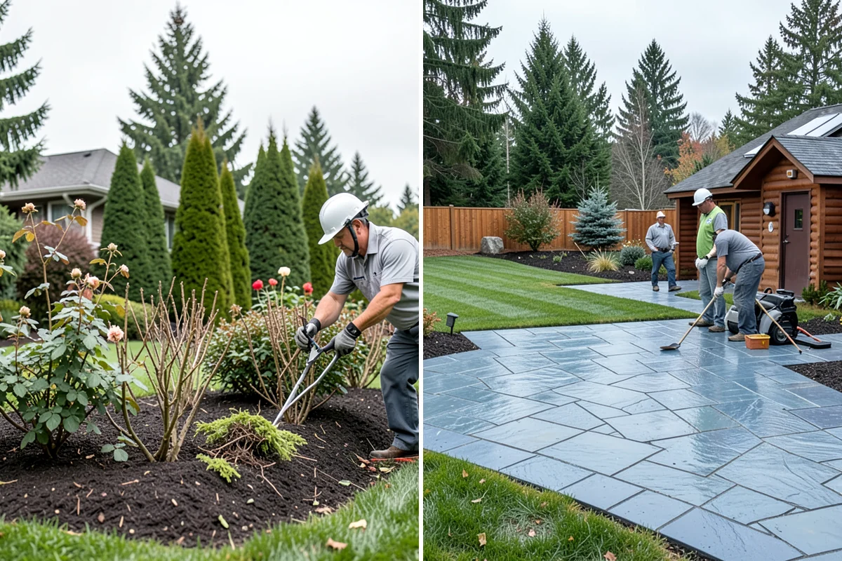 Landscape Edging Installation in Federal Way, King County, WA - Lay out the edge lines along beds