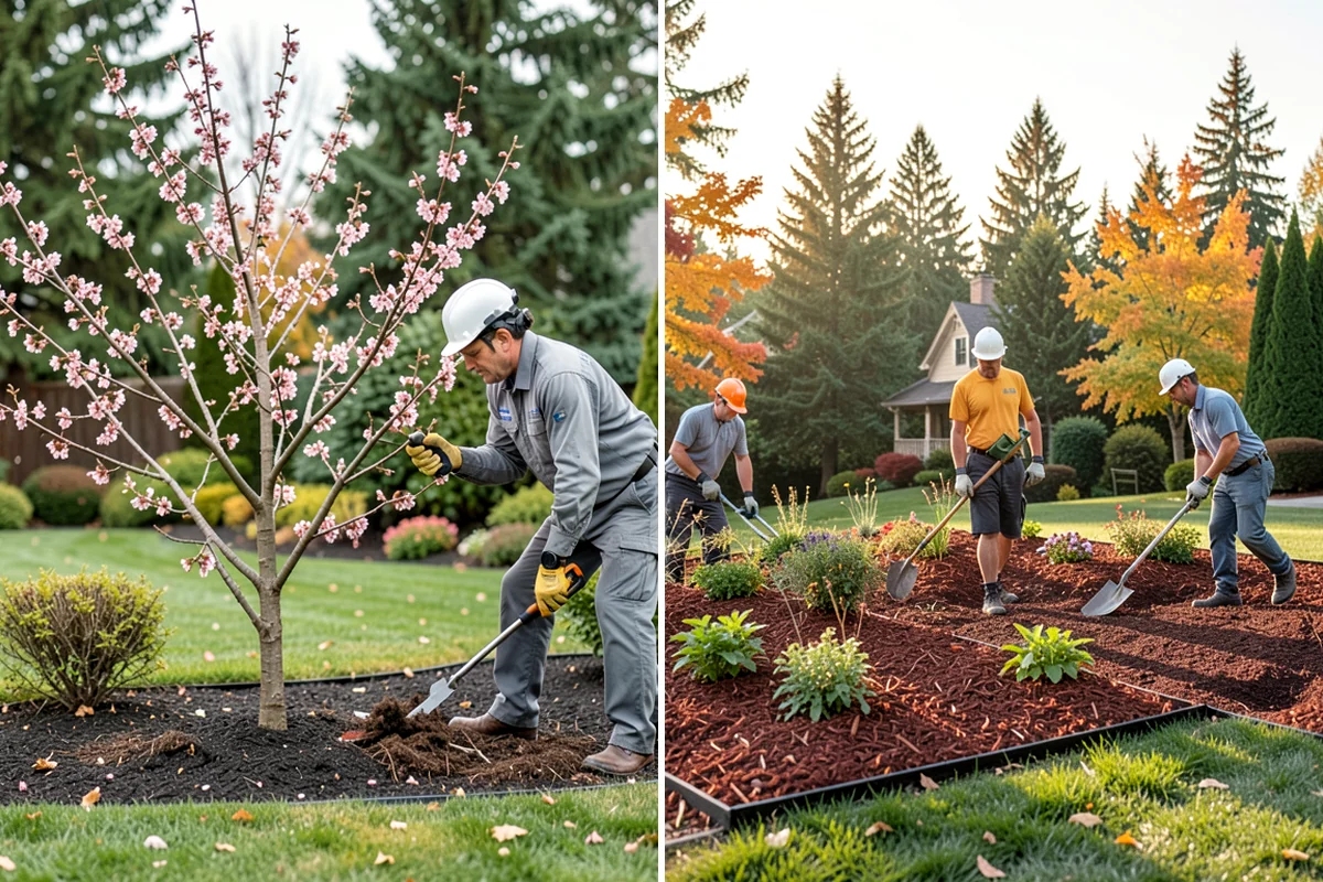 Landscape Edging Installation in Fircrest, Pierce County, WA - Lay out the edge lines along beds