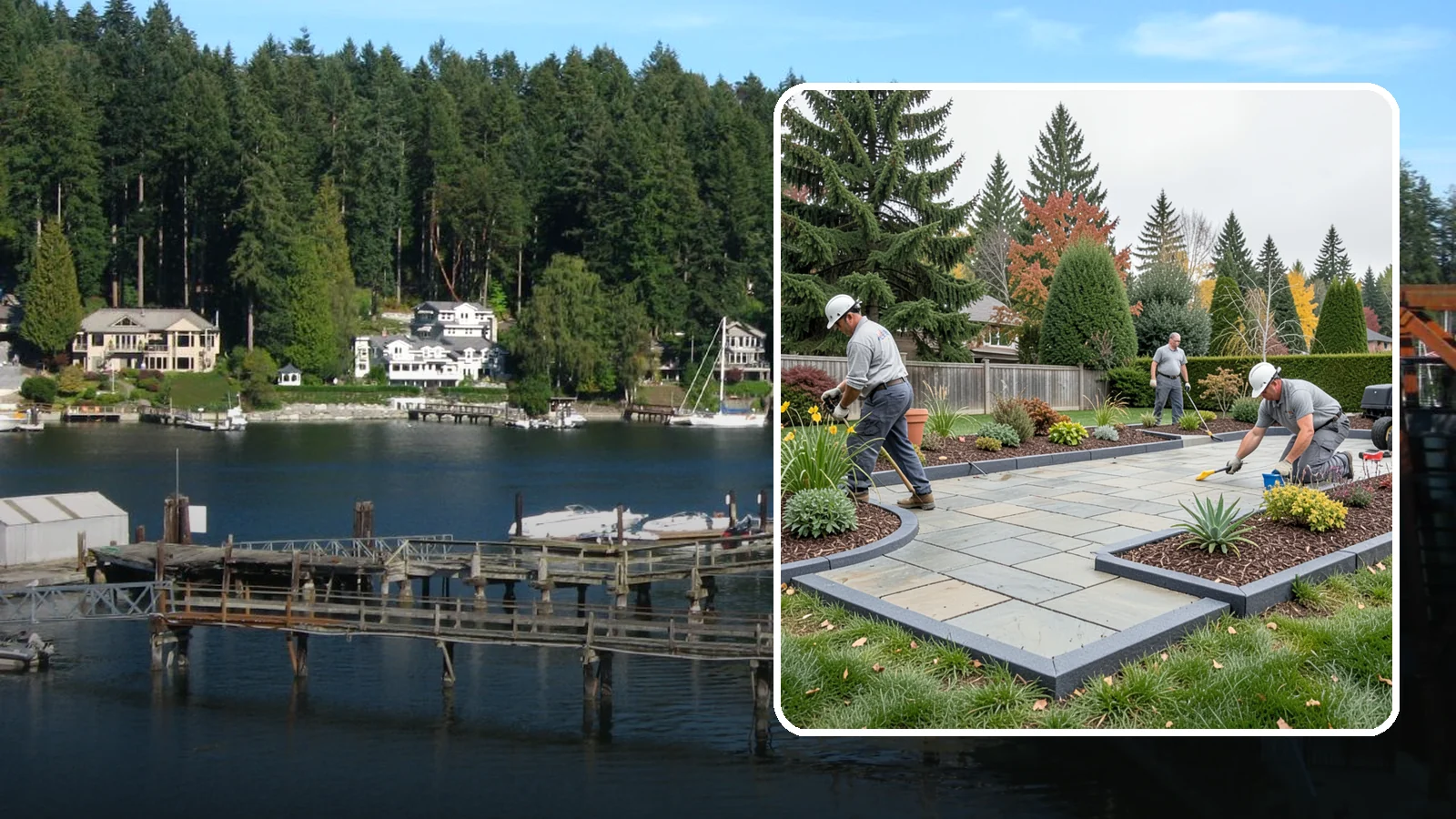 Landscape Edging Installation in Gig Harbor, Pierce County, WA - Clean, durable edging installed to define beds, contain mulch and rock, and keep grass out.