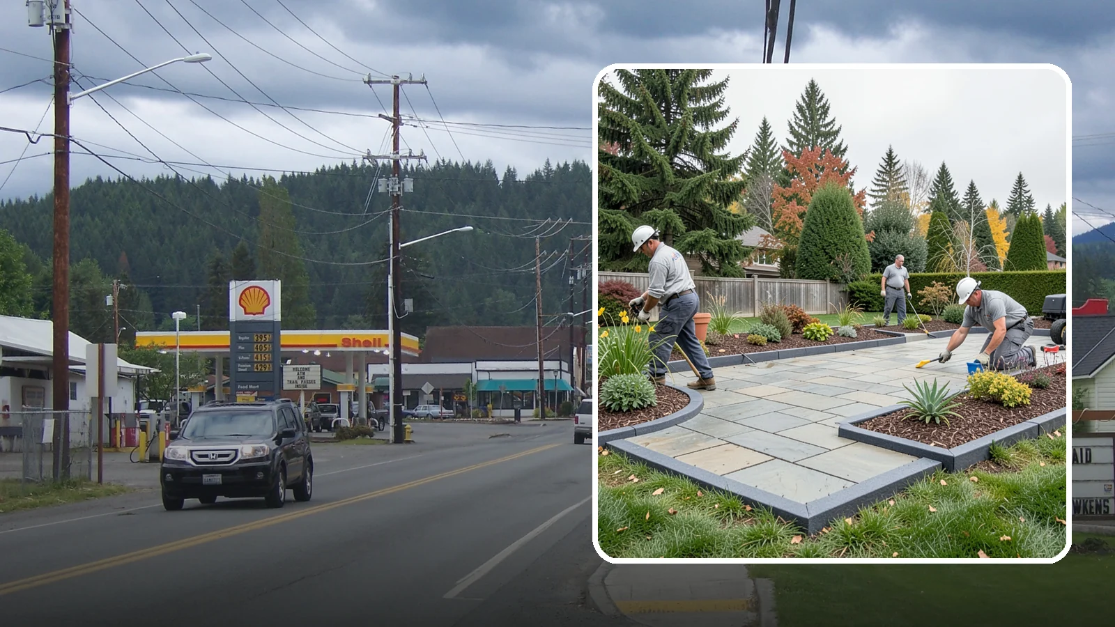 Landscape Edging Installation in Granite Falls, Snohomish County, WA - Clean, durable edging installed to define beds, contain mulch and rock, and keep grass out.