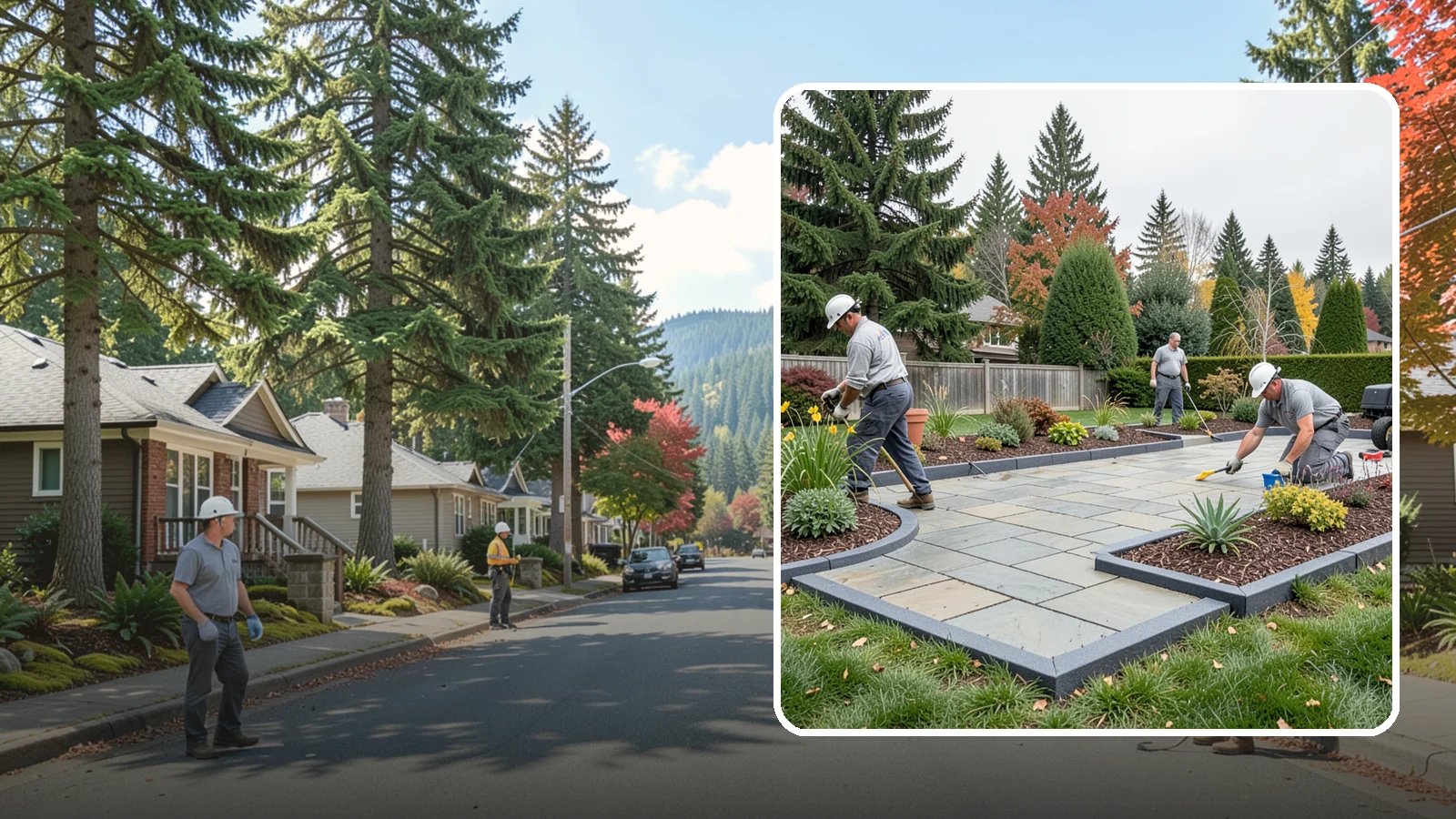 Landscape Edging Installation in Hunts Point, King County, WA - Clean, durable edging installed to define beds, contain mulch and rock, and keep grass out.