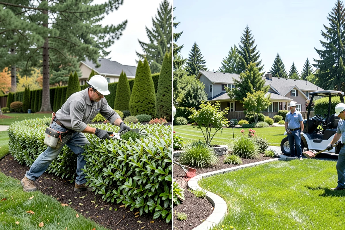 Landscape Edging Installation in Hunts Point, King County, WA - Lay out the edge lines along beds
