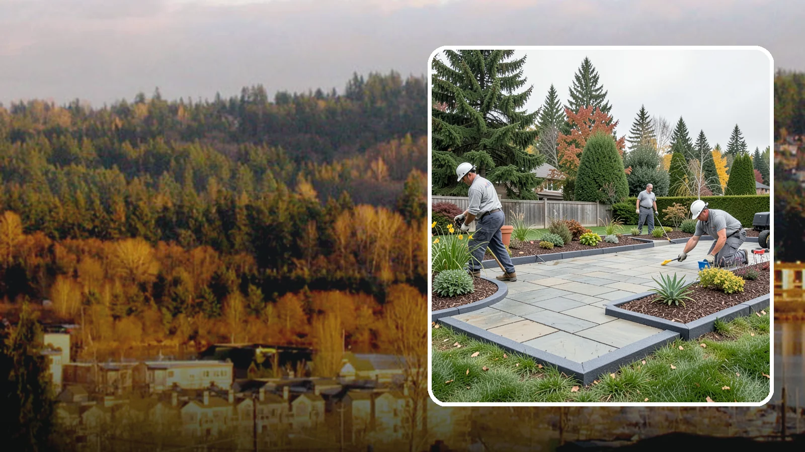 Landscape Edging Installation in Kenmore, King County, WA - Clean, durable edging installed to define beds, contain mulch and rock, and keep grass out.
