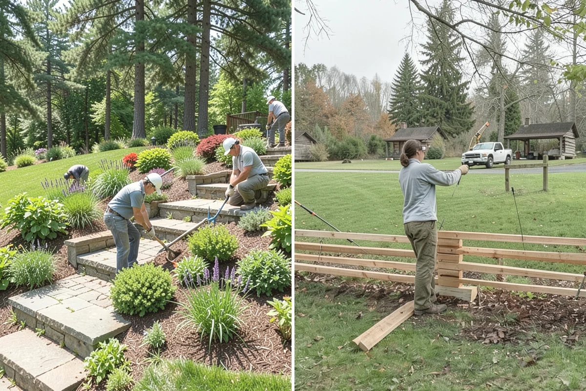 Landscape Edging Installation in La Conner, Skagit County, WA - Lay out the edge lines along beds