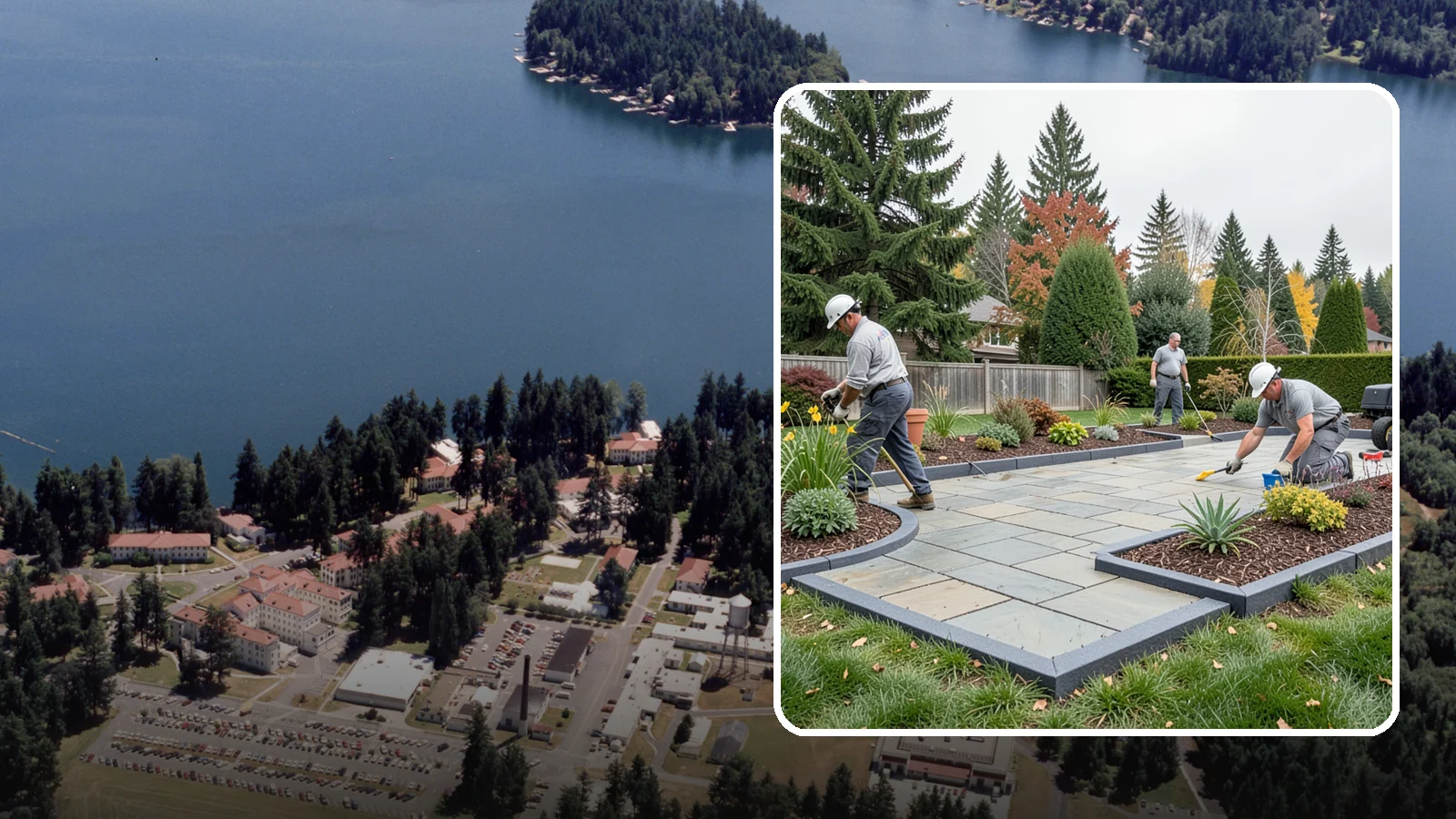 Landscape Edging Installation in Lakewood, Pierce County, WA - Clean, durable edging installed to define beds, contain mulch and rock, and keep grass out.