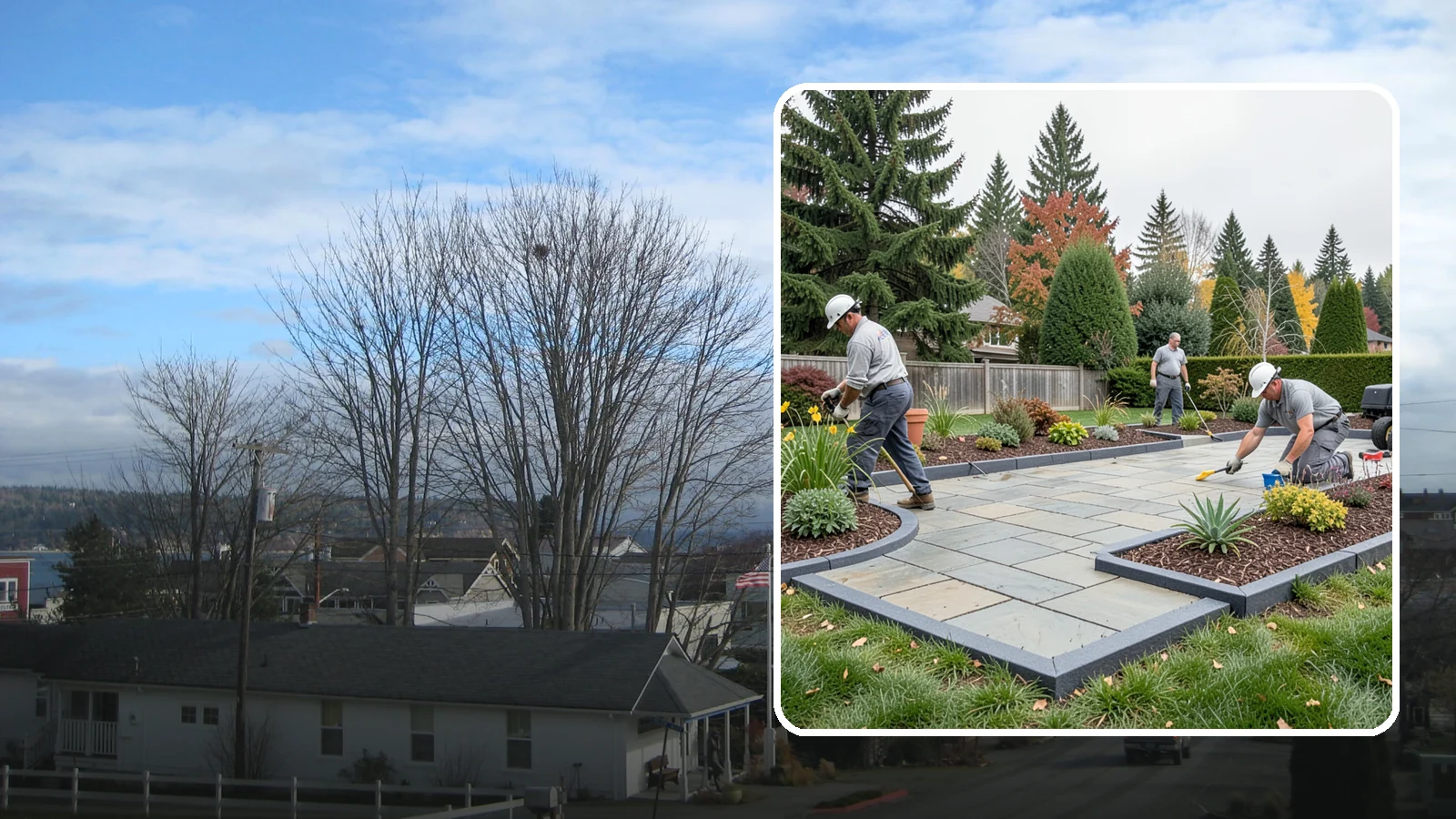 Landscape Edging Installation in Langley, Island County, WA - Clean, durable edging installed to define beds, contain mulch and rock, and keep grass out.