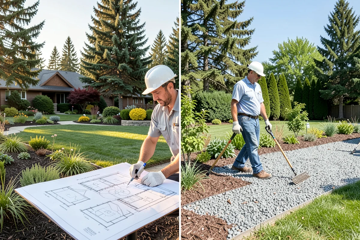 Landscape Edging Installation in Lyman, Skagit County, WA - Lay out the edge lines along beds