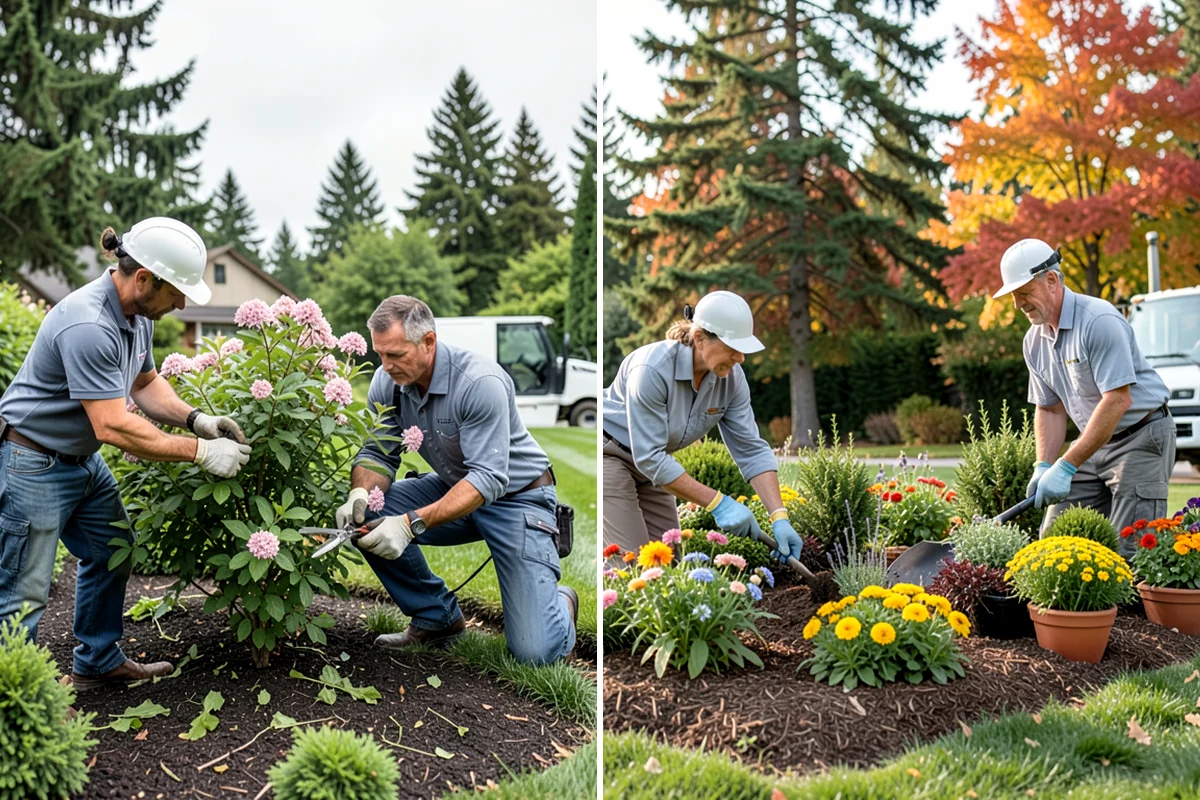 Landscape Edging Installation in Maple Valley, King County, WA - Lay out the edge lines along beds