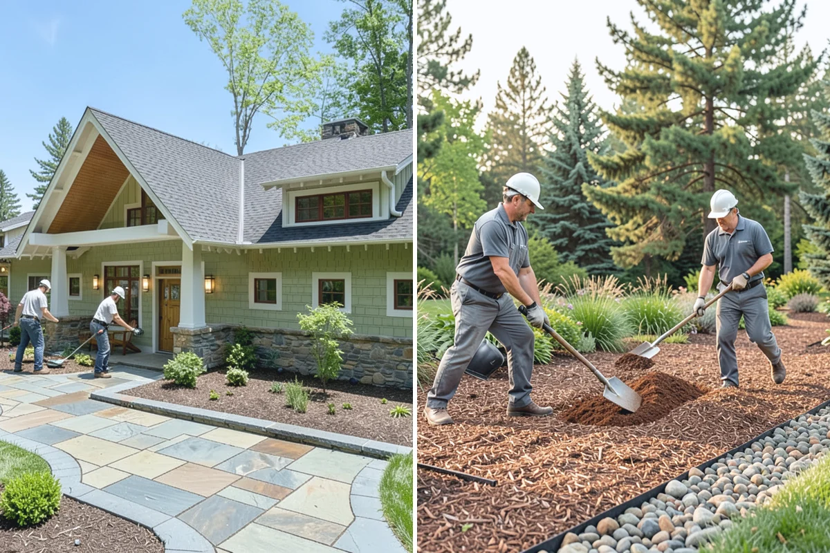 Landscape Edging Installation in Marysville, Snohomish County, WA - Lay out the edge lines along beds