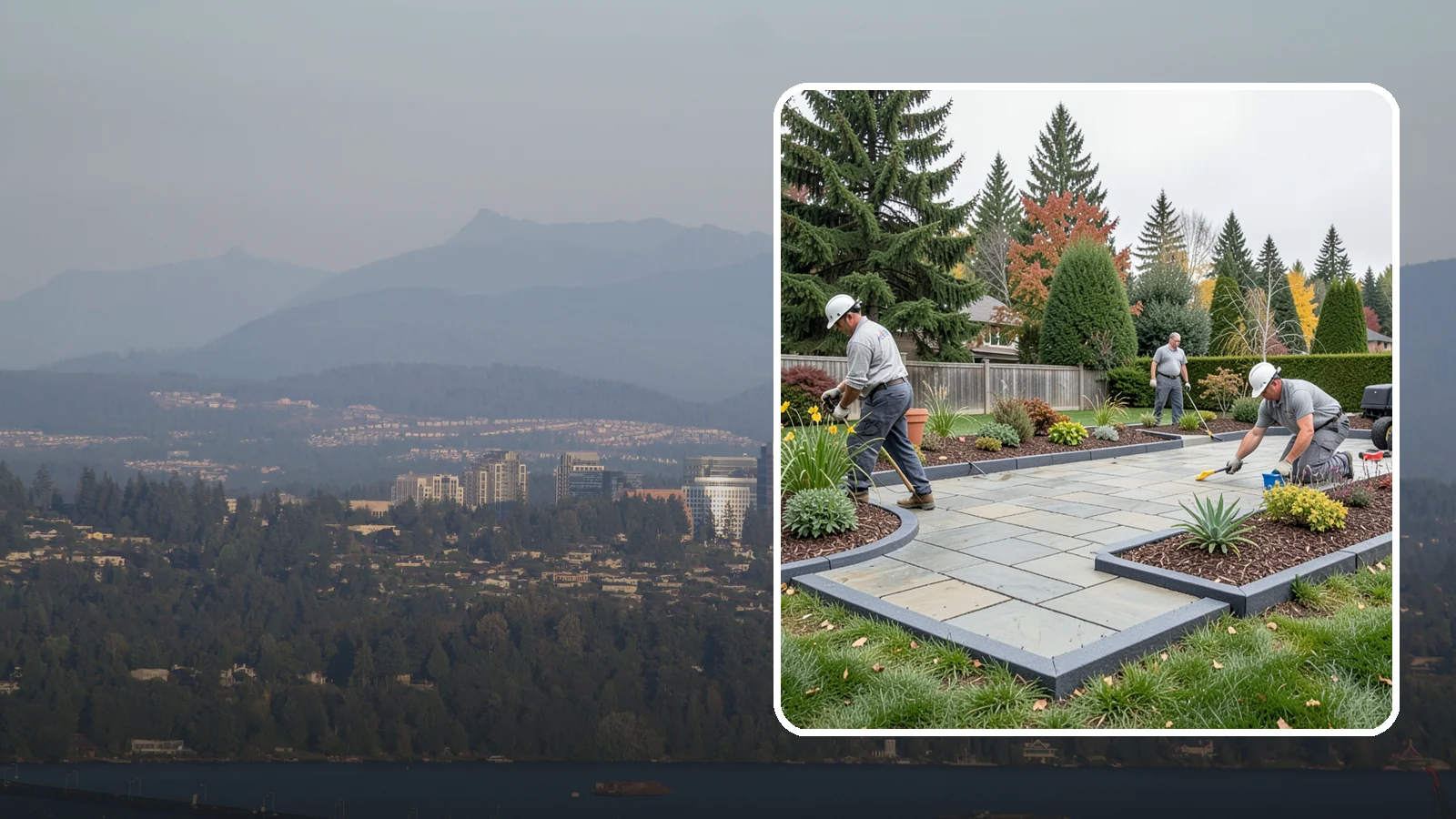 Landscape Edging Installation in Medina, King County, WA - Clean, durable edging installed to define beds, contain mulch and rock, and keep grass out.