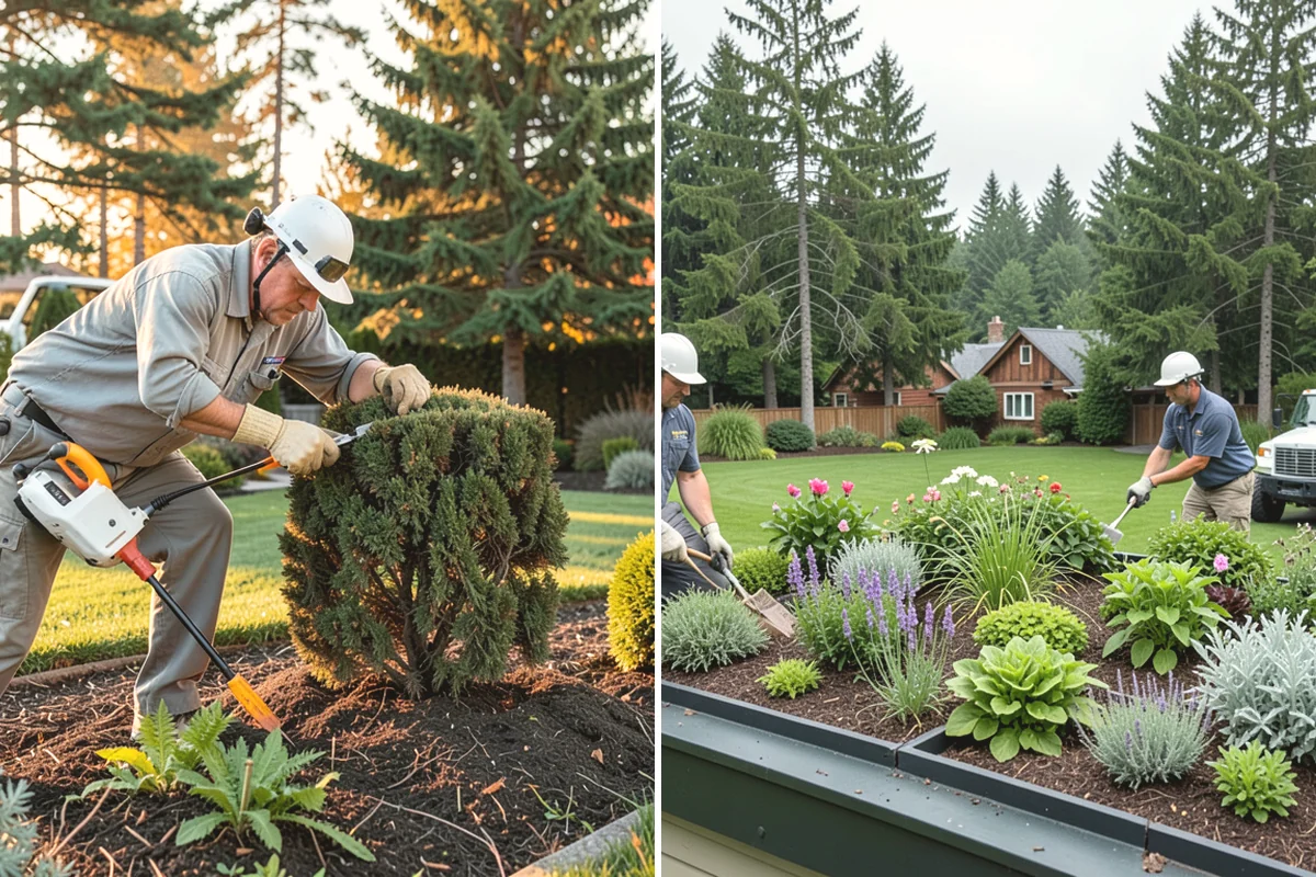 Landscape Edging Installation in Mill Creek, Snohomish County, WA - Lay out the edge lines along beds