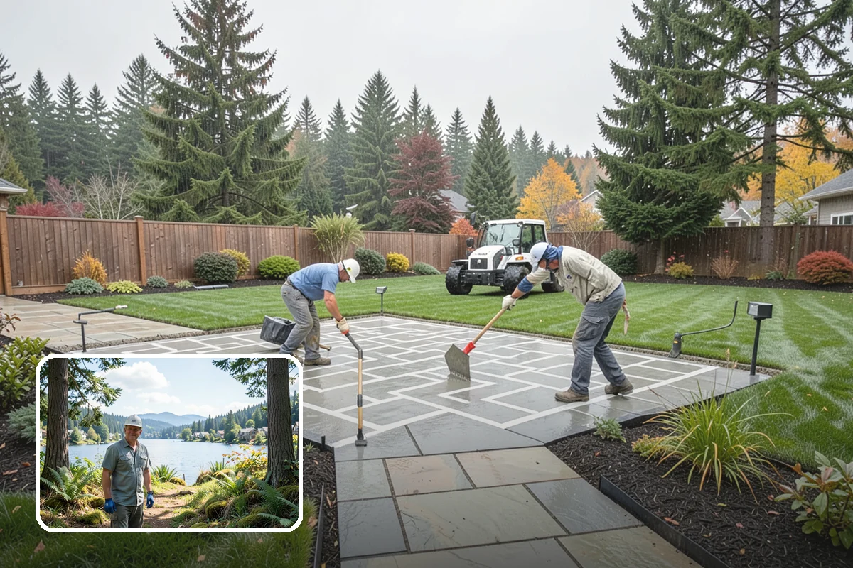 Landscape Edging Installation in Milton, King County, WA - Crisp, defined lines between lawn and beds