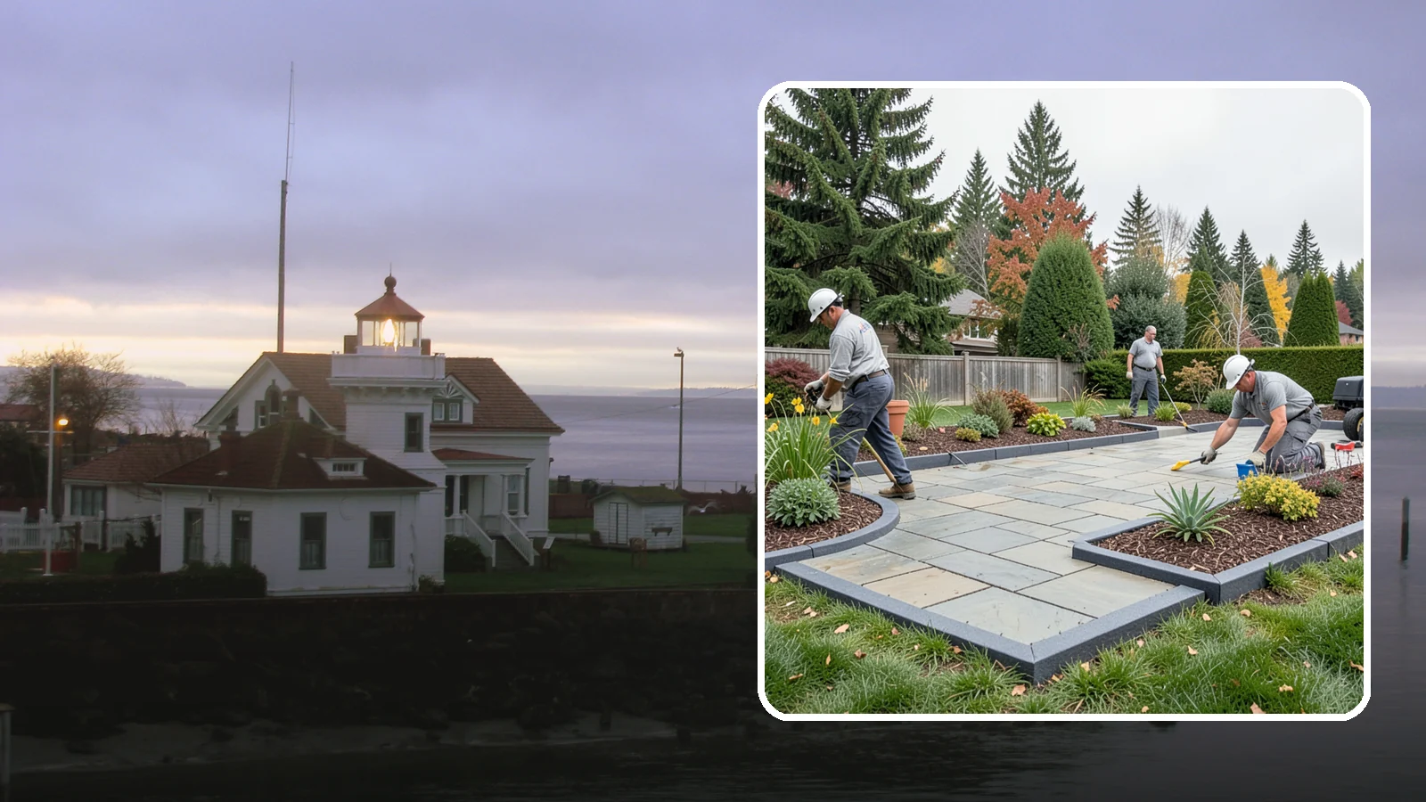 Landscape Edging Installation in Mukilteo, Snohomish County, WA - Clean, durable edging installed to define beds, contain mulch and rock, and keep grass out.