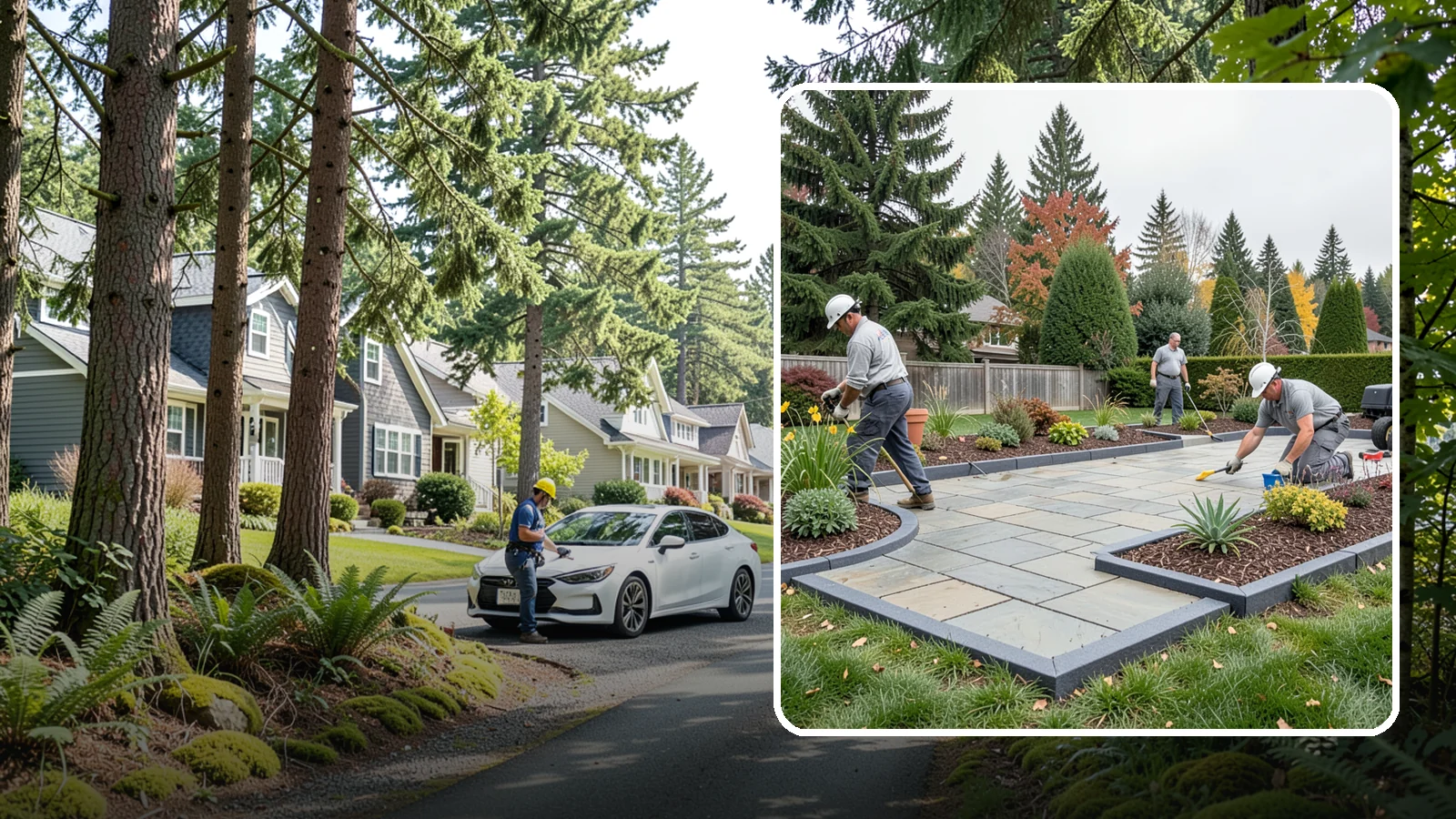 Landscape Edging Installation in Normandy Park, King County, WA - Clean, durable edging installed to define beds, contain mulch and rock, and keep grass out.