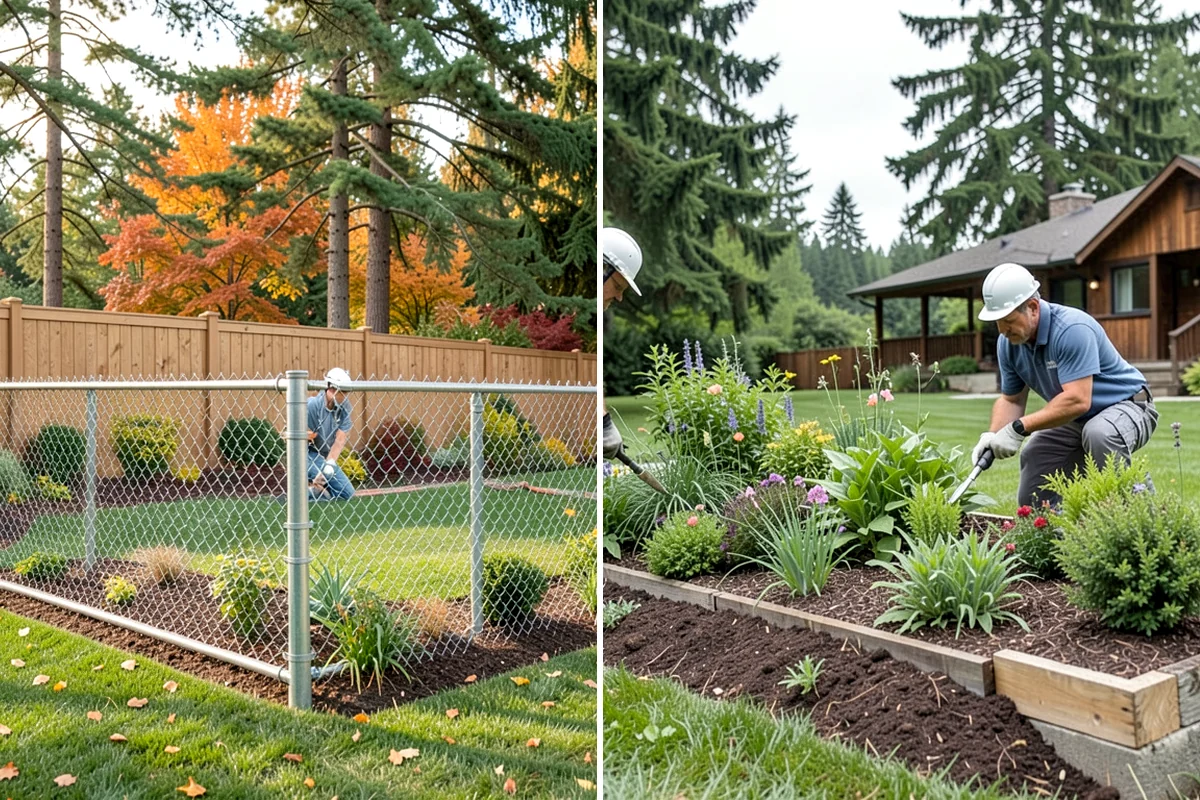 Landscape Edging Installation in Normandy Park, King County, WA - Lay out the edge lines along beds