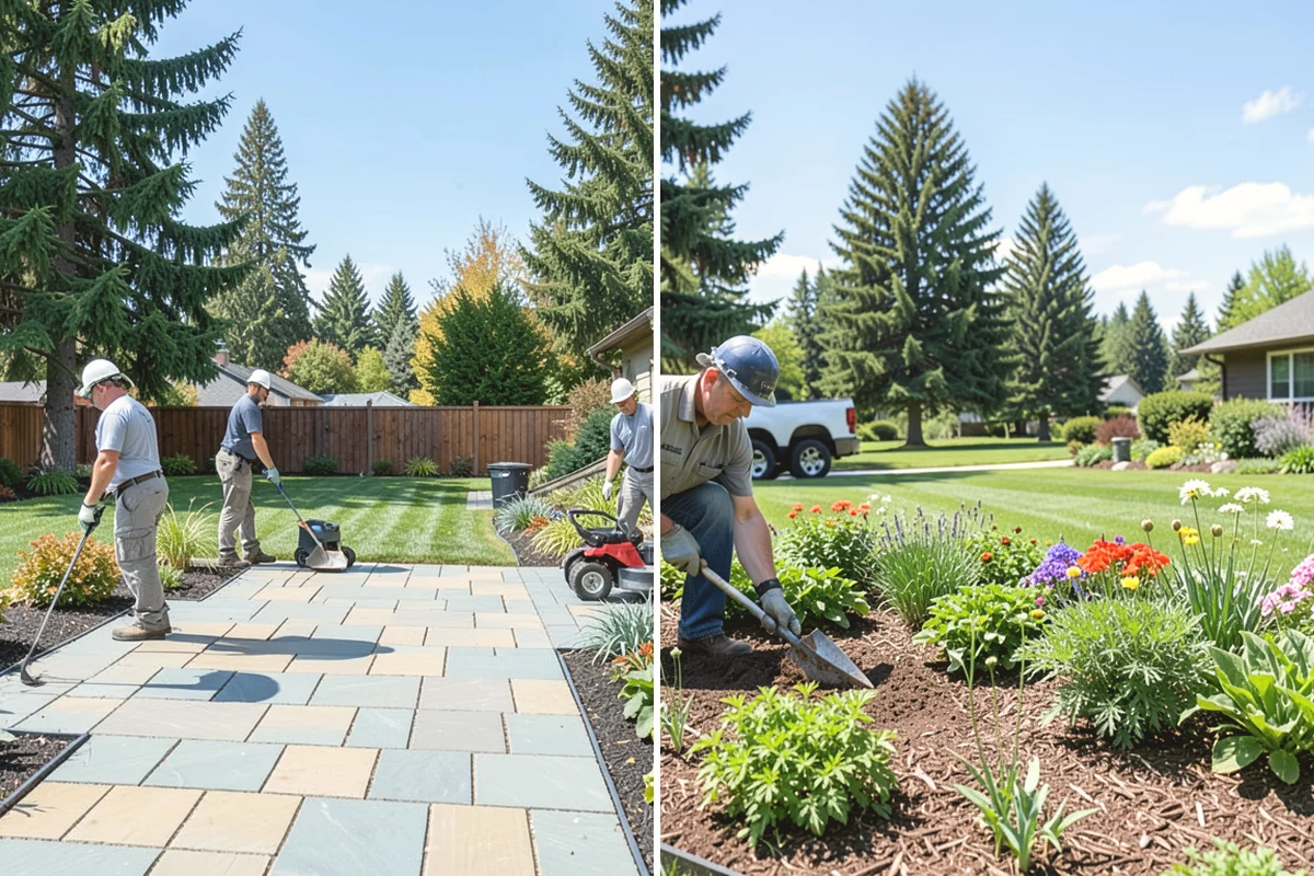 Landscape Edging Installation in North Bend, King County, WA - Lay out the edge lines along beds