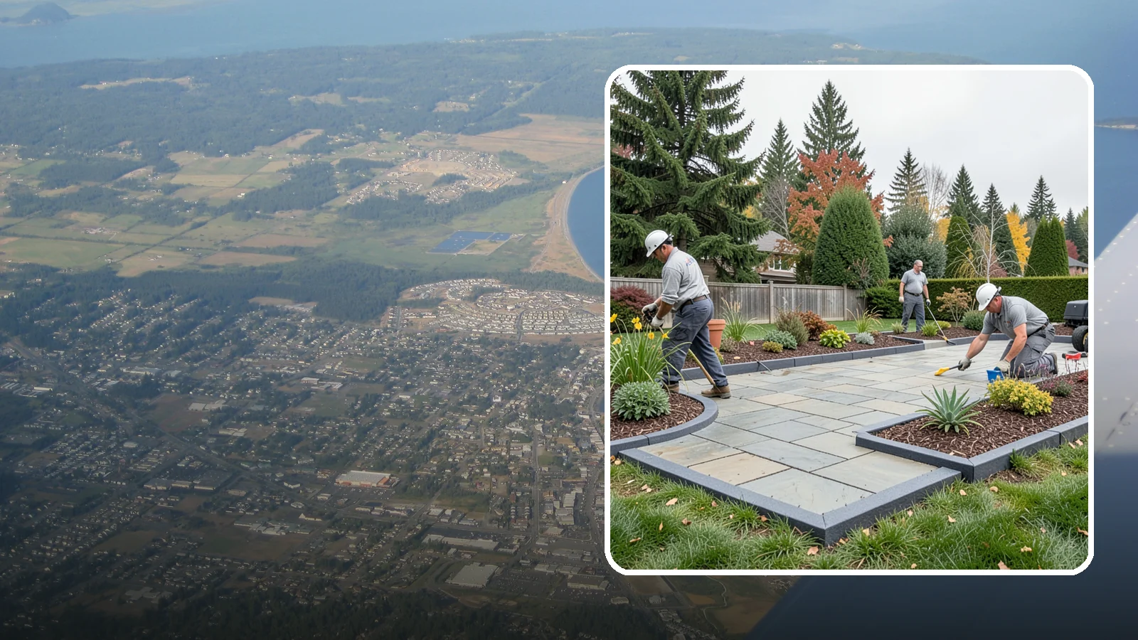 Landscape Edging Installation in Oak Harbor, Island County, WA - Clean, durable edging installed to define beds, contain mulch and rock, and keep grass out.