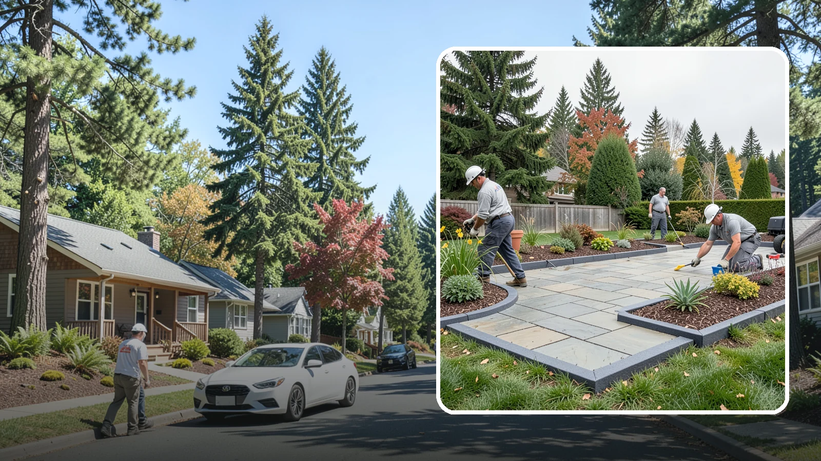Landscape Edging Installation in Orting, Pierce County, WA - Clean, durable edging installed to define beds, contain mulch and rock, and keep grass out.