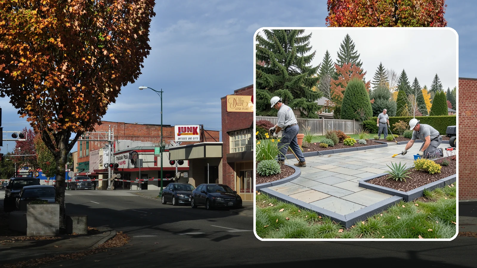 Landscape Edging Installation in Puyallup, Pierce County, WA - Clean, durable edging installed to define beds, contain mulch and rock, and keep grass out.