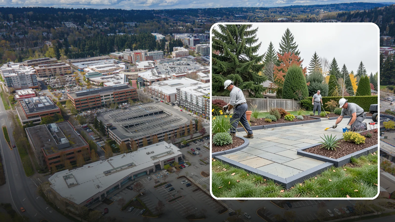 Landscape Edging Installation in Redmond, King County, WA - Clean, durable edging installed to define beds, contain mulch and rock, and keep grass out.