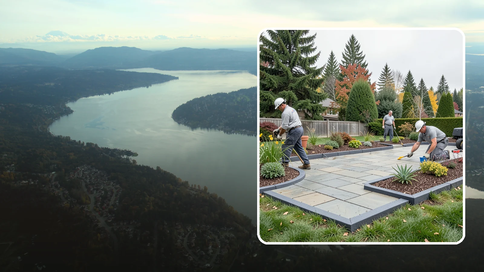 Landscape Edging Installation in Sammamish, King County, WA - Clean, durable edging installed to define beds, contain mulch and rock, and keep grass out.