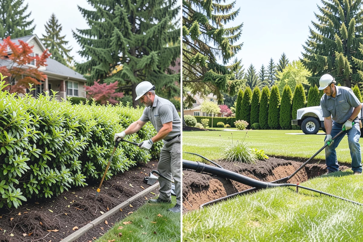 Landscape Edging Installation in Skykomish, King County, WA - Lay out the edge lines along beds