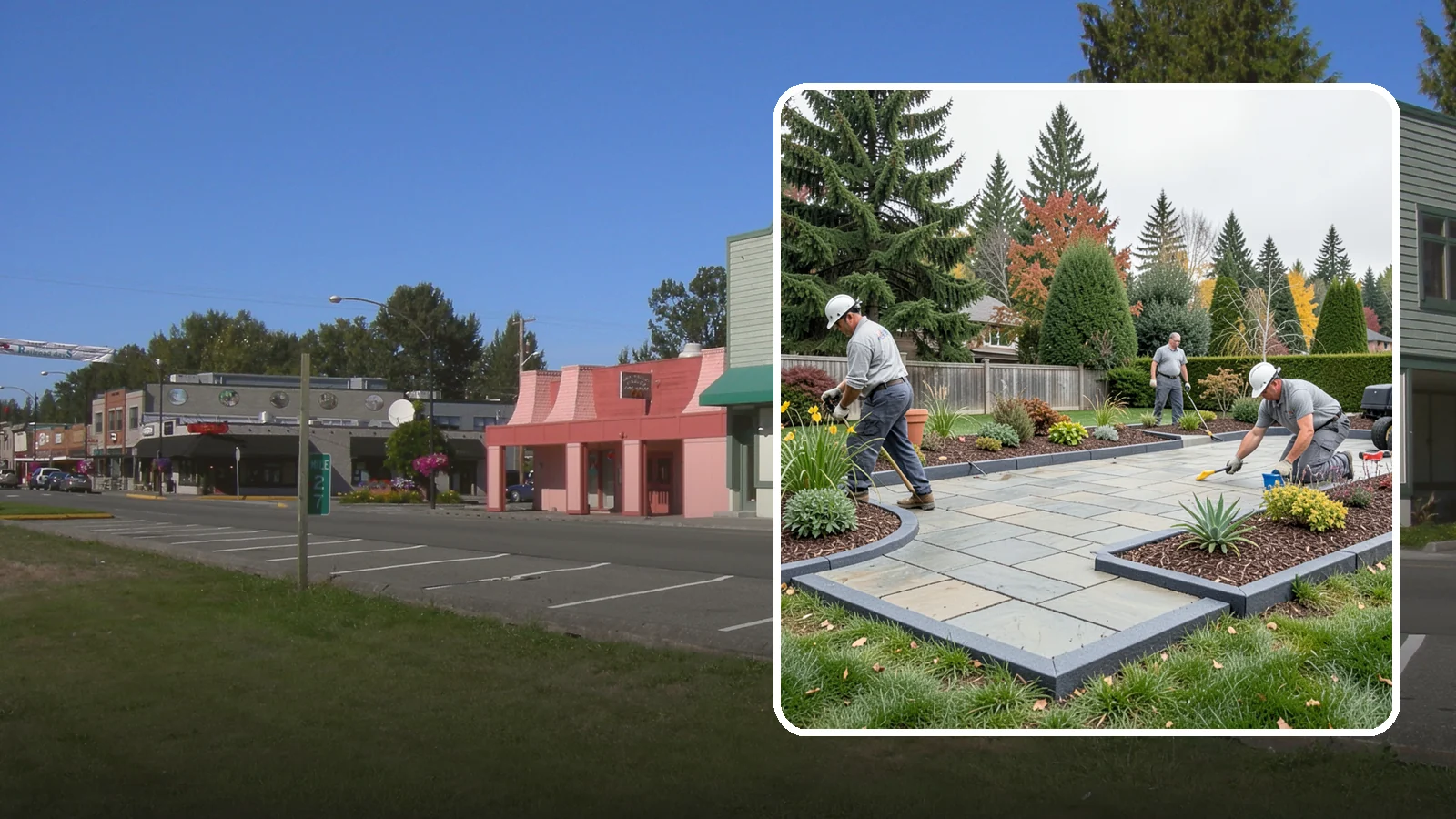 Landscape Edging Installation in Snoqualmie, King County, WA - Clean, durable edging installed to define beds, contain mulch and rock, and keep grass out.