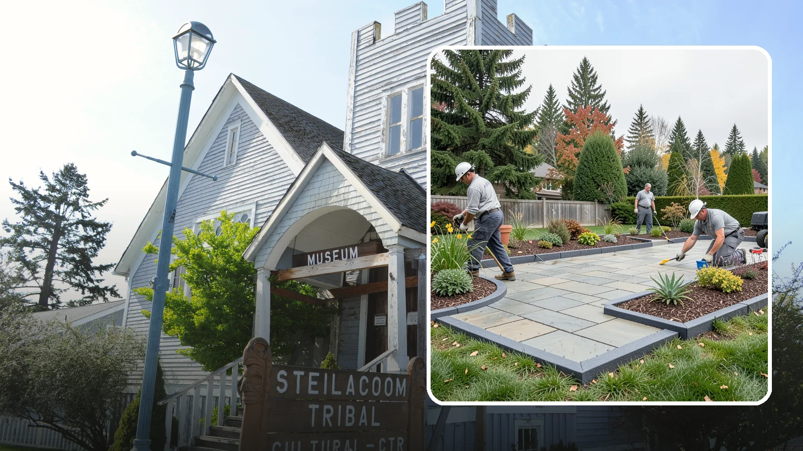 Landscape Edging Installation in Steilacoom, Pierce County, WA - Clean, durable edging installed to define beds, contain mulch and rock, and keep grass out.