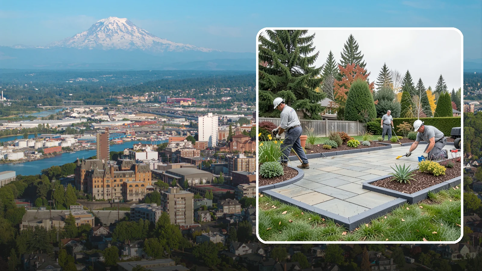 Landscape Edging Installation in Tacoma, Pierce County, WA - Clean, durable edging installed to define beds, contain mulch and rock, and keep grass out.