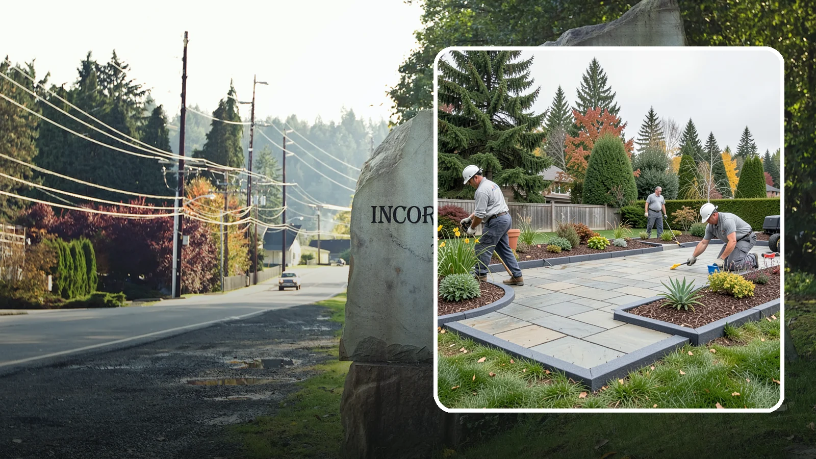 Landscape Edging Installation in Wilkeson, Pierce County, WA - Clean, durable edging installed to define beds, contain mulch and rock, and keep grass out.