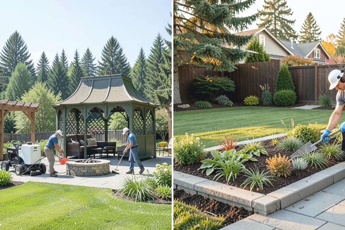 Landscape Edging Installation in Wilkeson, Pierce County, WA - Lay out the edge lines along beds