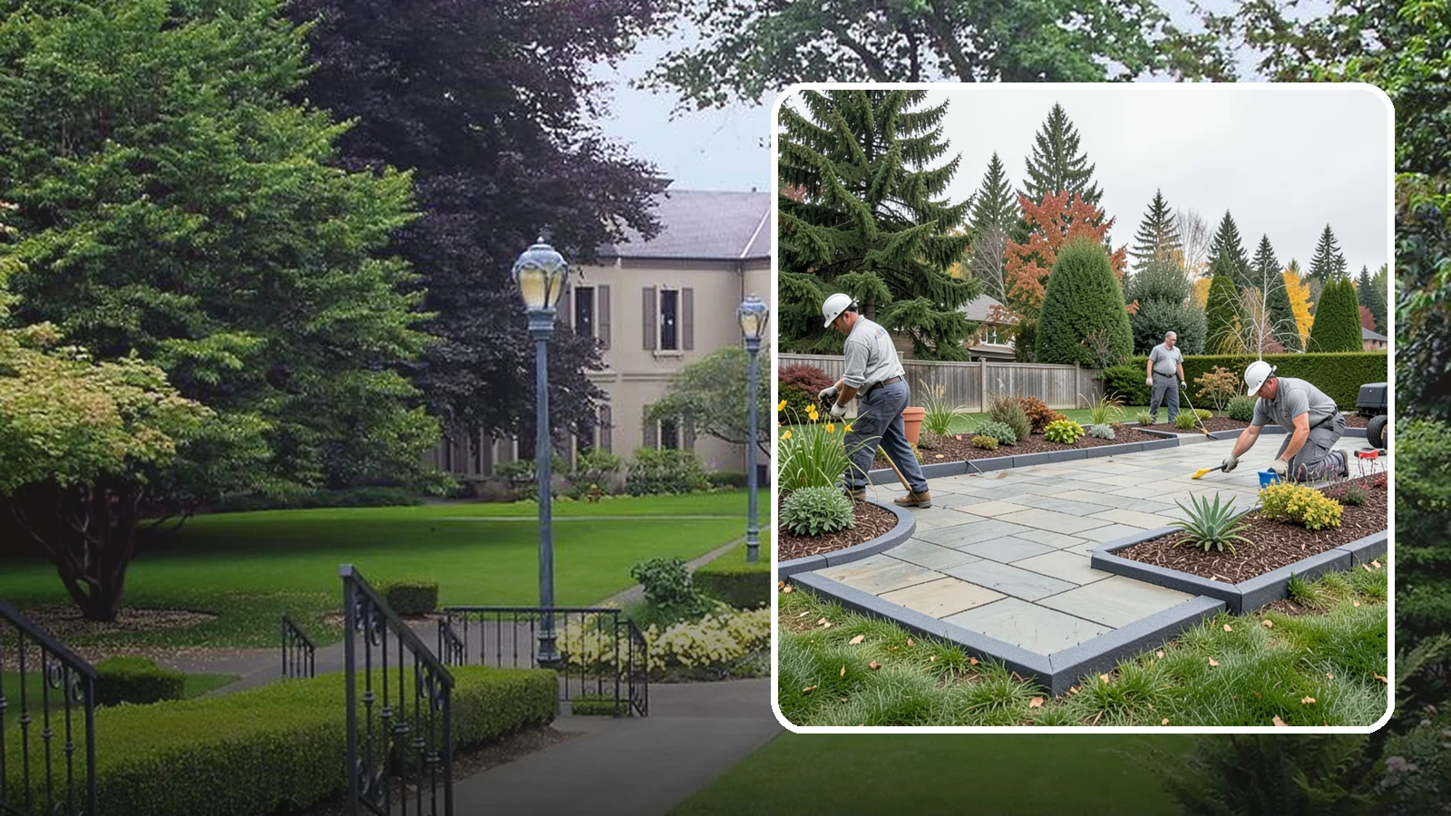 Landscape Edging Installation in Woodinville, King County, WA - Clean, durable edging installed to define beds, contain mulch and rock, and keep grass out.