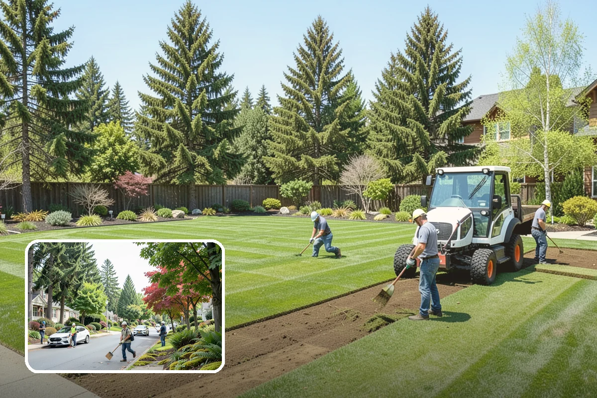Landscape Fabric Installation in Beaux Arts Village, King County, WA - Blocks aggressive PNW weeds while allowing water to drain through