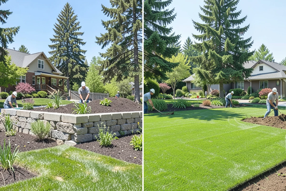 Landscape Fabric Installation in Beaux Arts Village, King County, WA - Clear the bed and pull existing weeds to the root