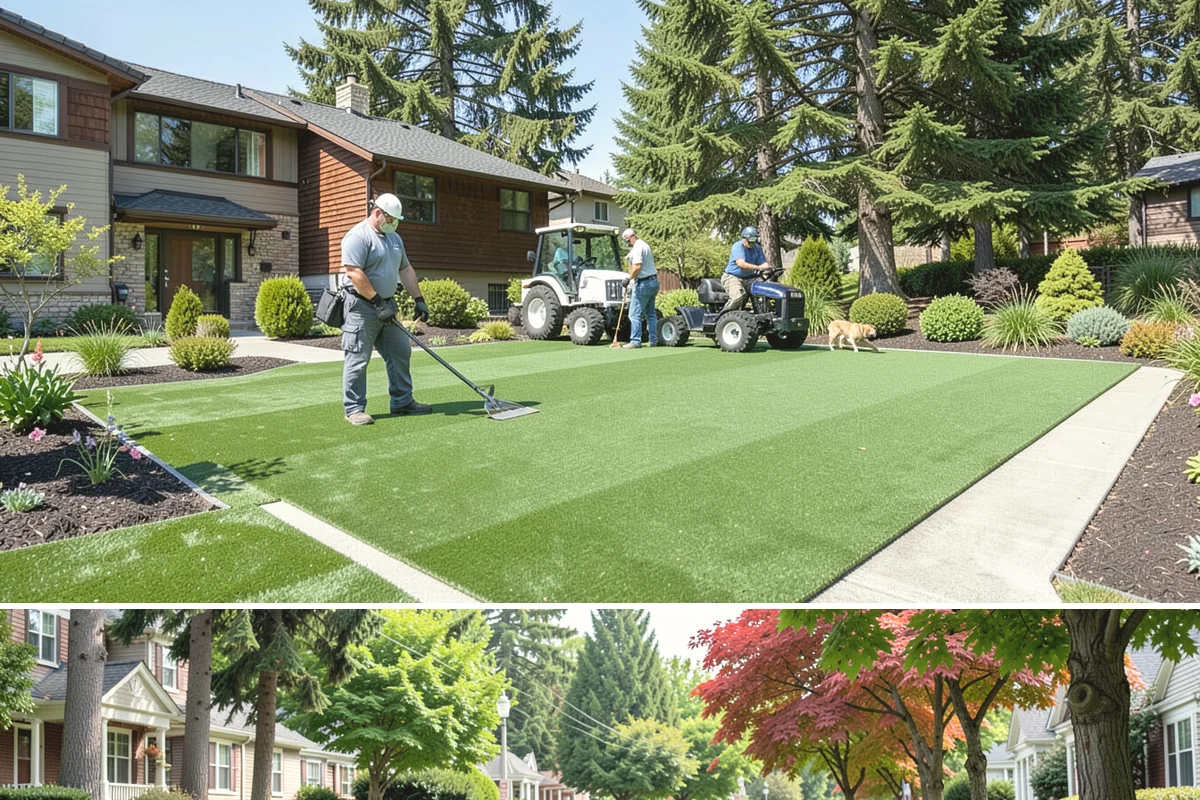 Landscape Fabric Installation in Beaux Arts Village, King County, WA - Install any time the ground isn't frozen, though spring and early fall let you get ahead of the heaviest weed-germination windows.