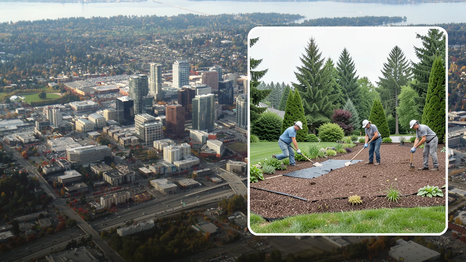 Landscape Fabric Installation in Bellevue, King County, WA - Professional-grade weed barrier fabric installed beneath mulch or rock for lasting weed control.