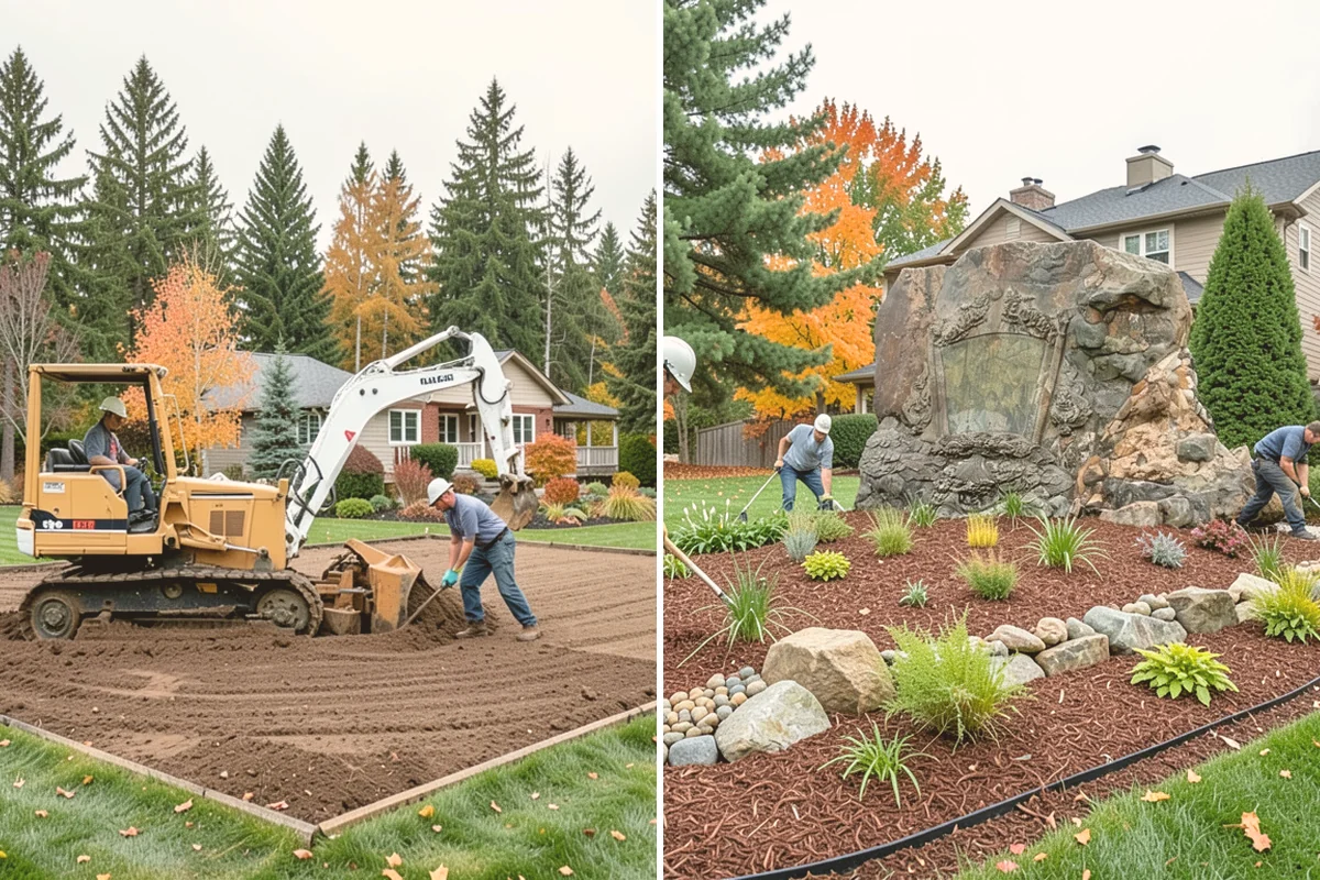 Landscape Fabric Installation in Bellevue, King County, WA - Clear the bed and pull existing weeds to the root