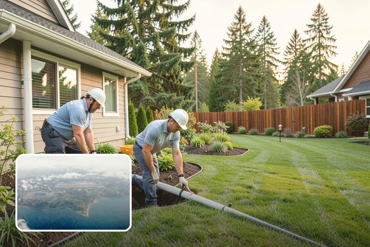 Landscape Fabric Installation in Burien, King County, WA - Blocks aggressive PNW weeds while allowing water to drain through