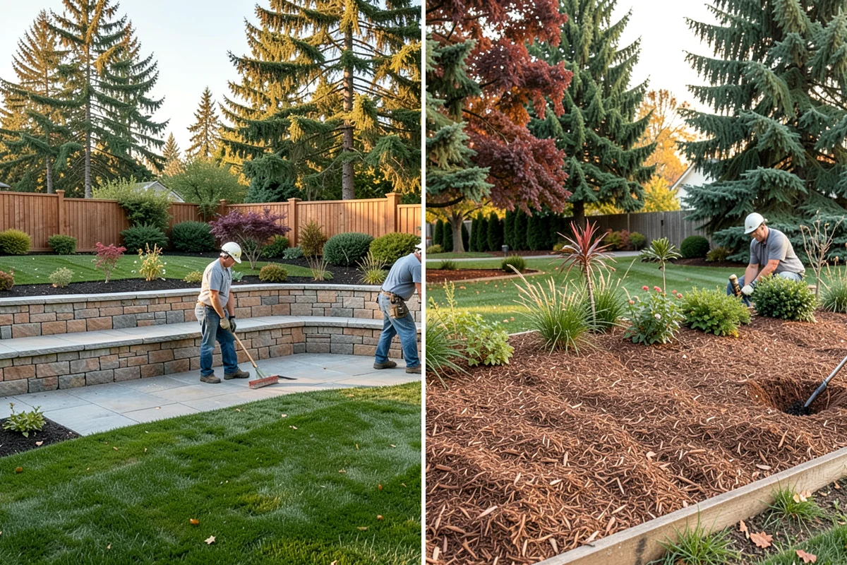 Landscape Fabric Installation in Fircrest, Pierce County, WA - Clear the bed and pull existing weeds to the root