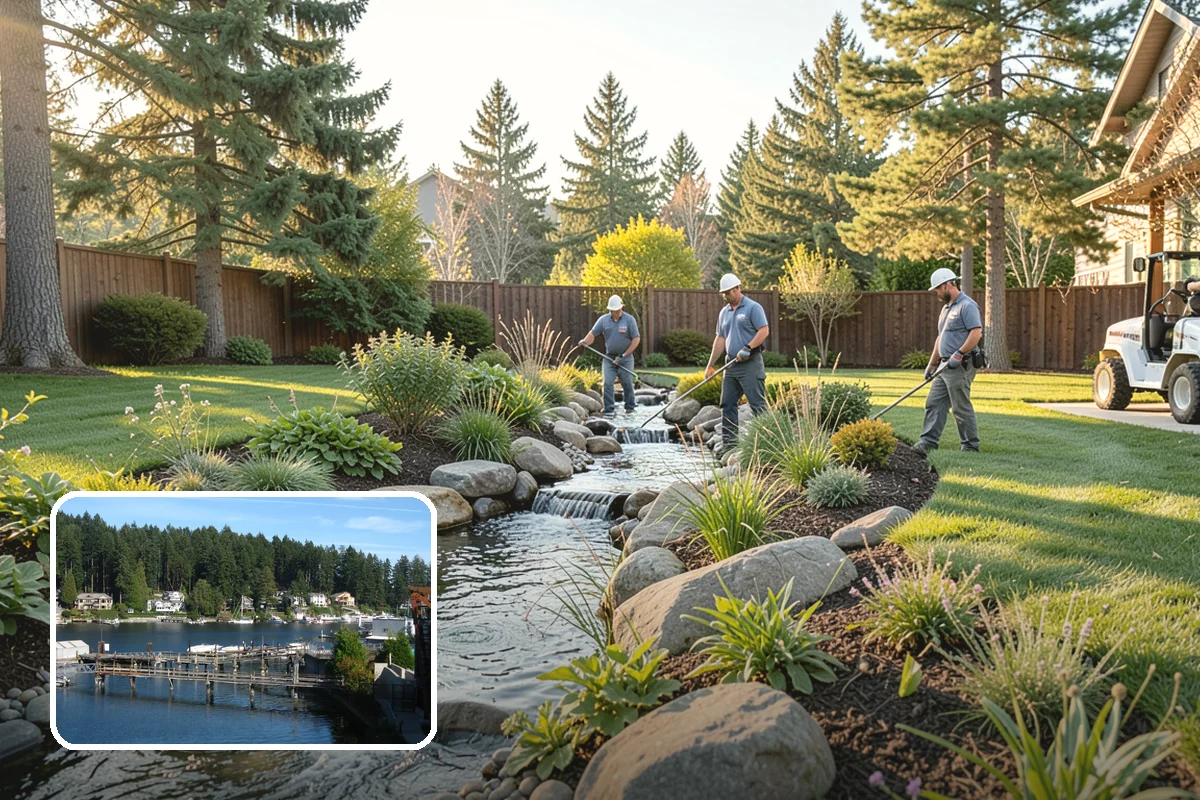 Landscape Fabric Installation in Gig Harbor, Pierce County, WA - Blocks aggressive PNW weeds while allowing water to drain through