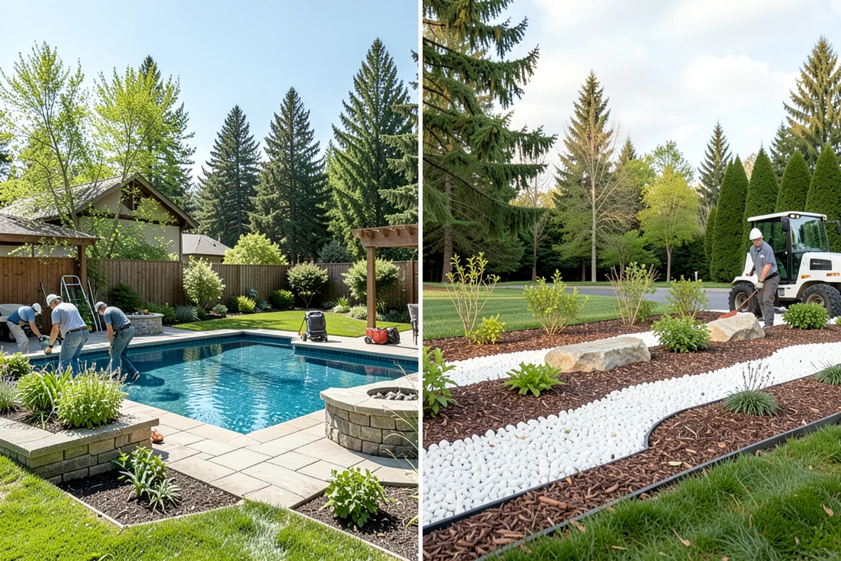 Landscape Fabric Installation in Hunts Point, King County, WA - Clear the bed and pull existing weeds to the root
