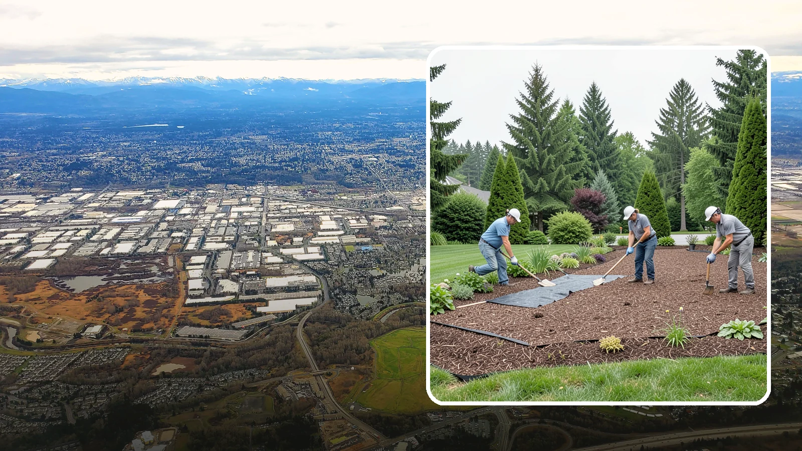 Landscape Fabric Installation in Kent, King County, WA - Professional-grade weed barrier fabric installed beneath mulch or rock for lasting weed control.