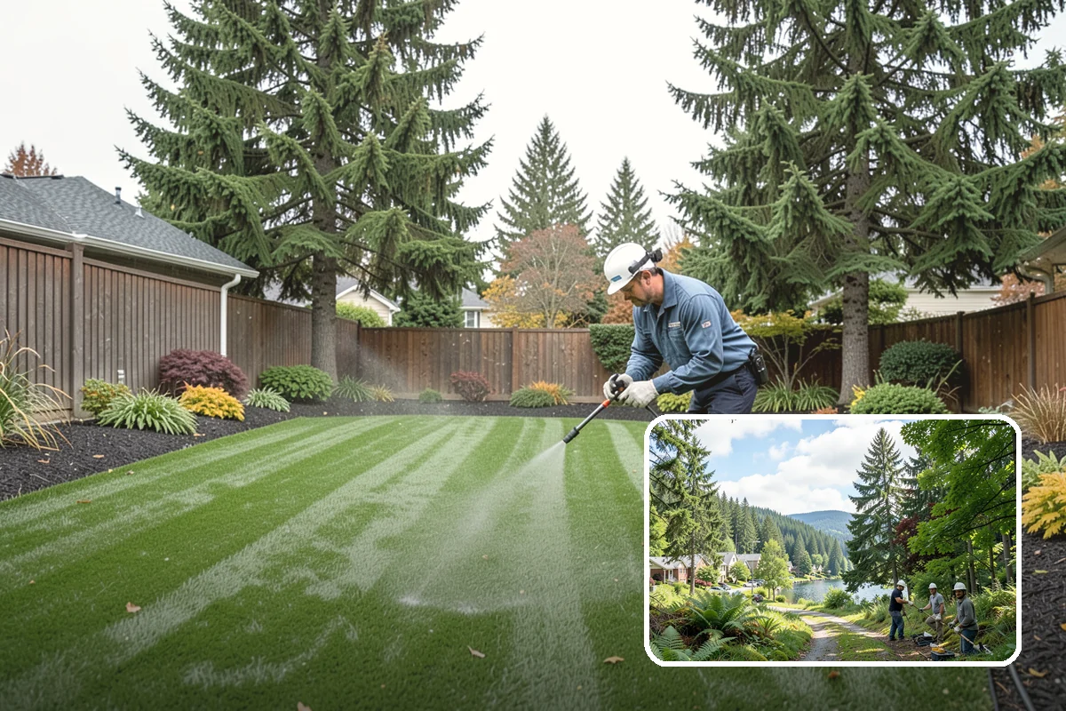 Landscape Fabric Installation in Lake Forest Park, King County, WA - Blocks aggressive PNW weeds while allowing water to drain through