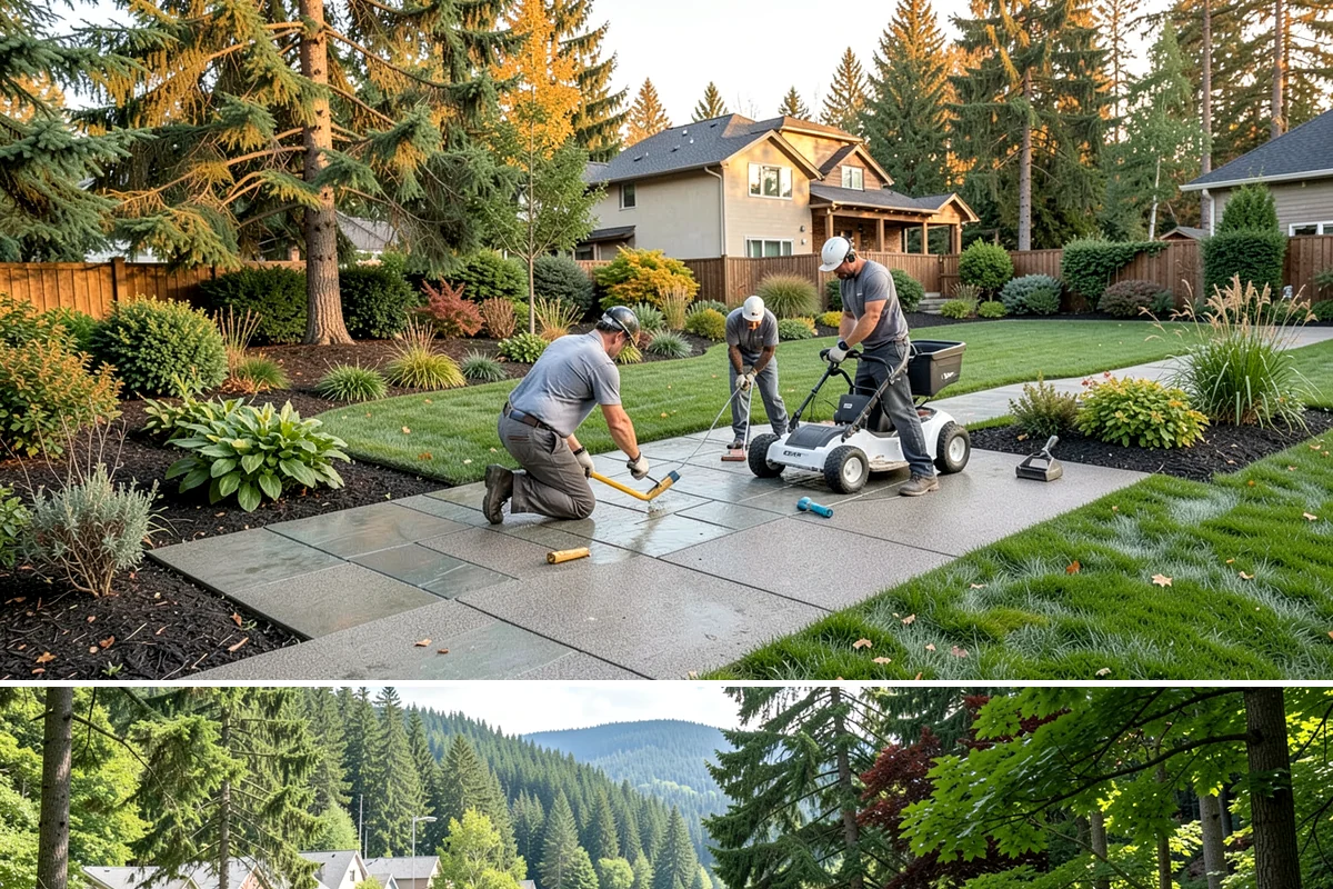 Landscape Fabric Installation in Lake Forest Park, King County, WA - Install any time the ground isn't frozen, though spring and early fall let you get ahead of the heaviest weed-germination windows.