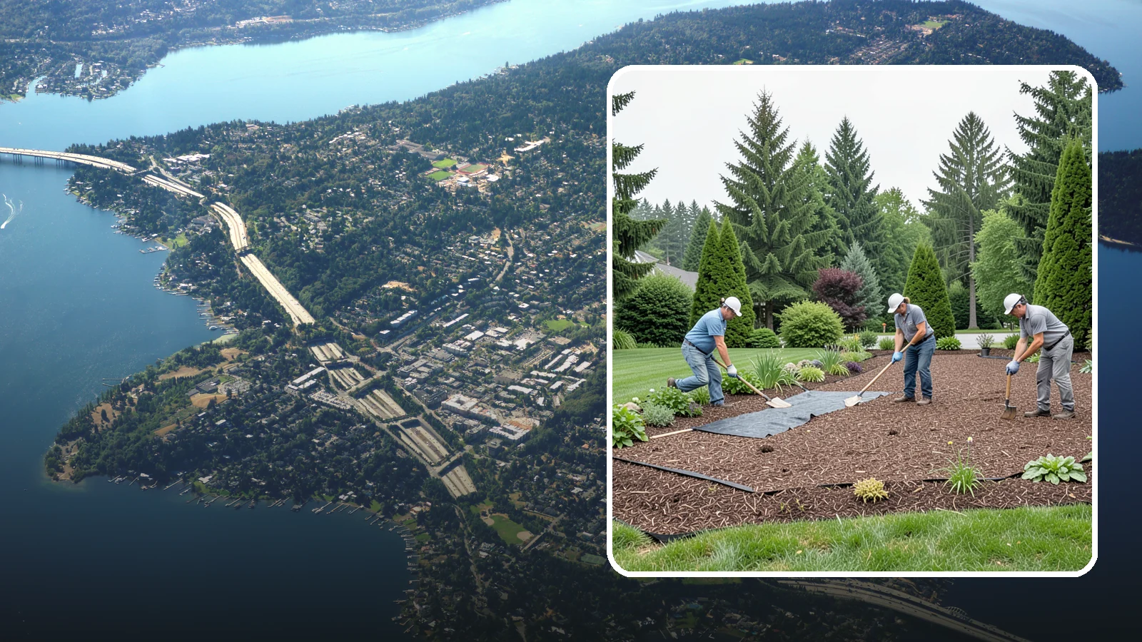 Landscape Fabric Installation in Mercer Island, King County, WA - Professional-grade weed barrier fabric installed beneath mulch or rock for lasting weed control.